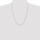 14K White Gold 14 inch 1.3mm Diamond-cut Machine Made Rope with Lobster Clasp Chain Chain W012