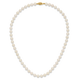 14k 6-7mm White Round Akoya Saltwater Cultured Pearl 16 inch Necklace PL60AA