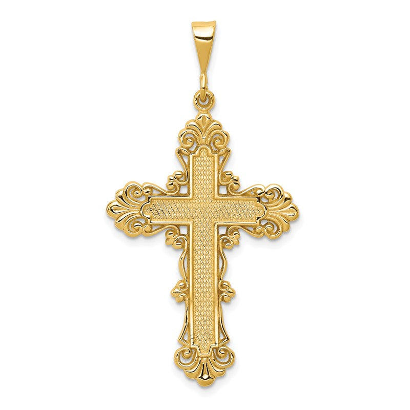 14k Fleur De Lis Cross Pendant C1965
