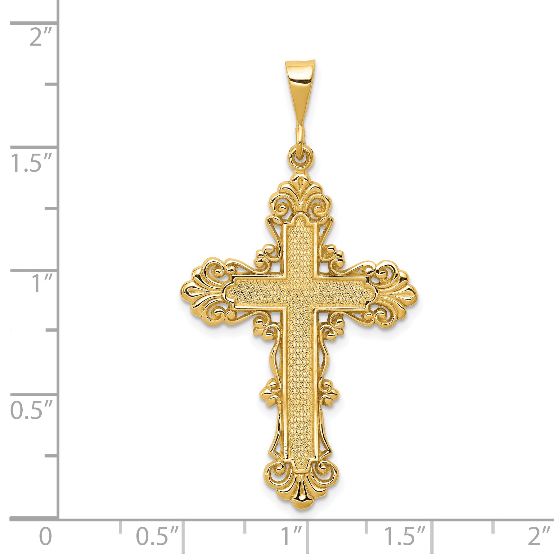 14k Fleur De Lis Cross Pendant C1965