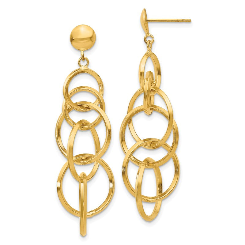 14k Intertwined Circles Drop Post Earrings TM545