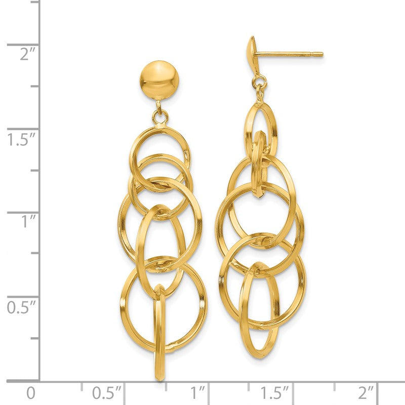 14k Intertwined Circles Drop Post Earrings TM545