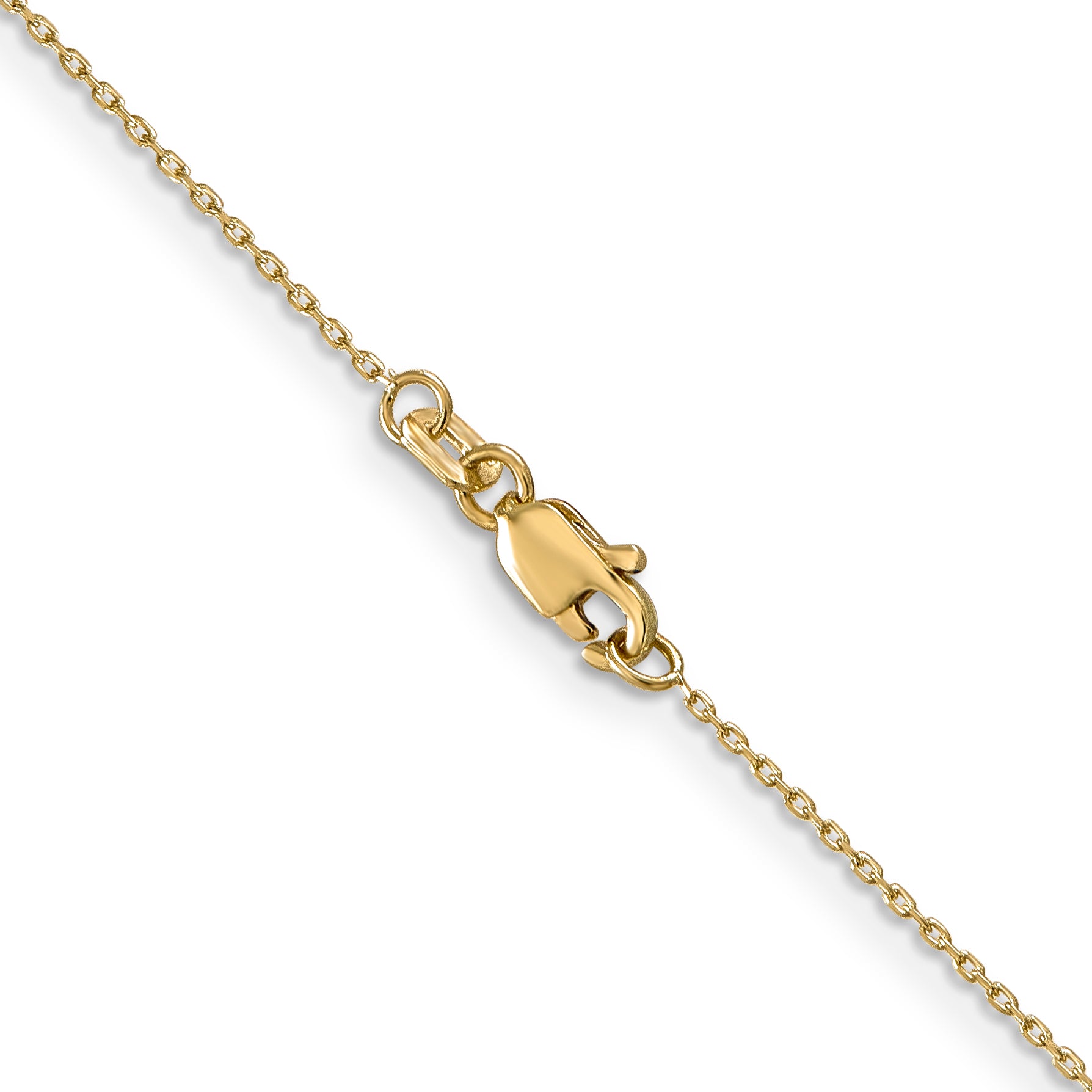 14K 14 inch .8mm Diamond-cut Cable with Lobster Clasp Chain PEN41L