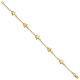 14K Brushed and Polished Puffed Stars 5-Station 7 inch Bracelet FB1546