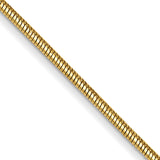 14K 10 inch .8mm Round Snake with Lobster Clasp Anklet SNA060