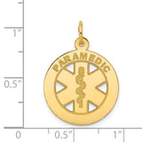 14k Medium PARAMEDIC Medical Pendant YC516