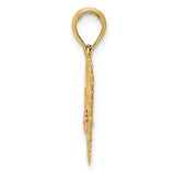 14k Two-Tone GRANDMA Heart with Flower Charm M1805