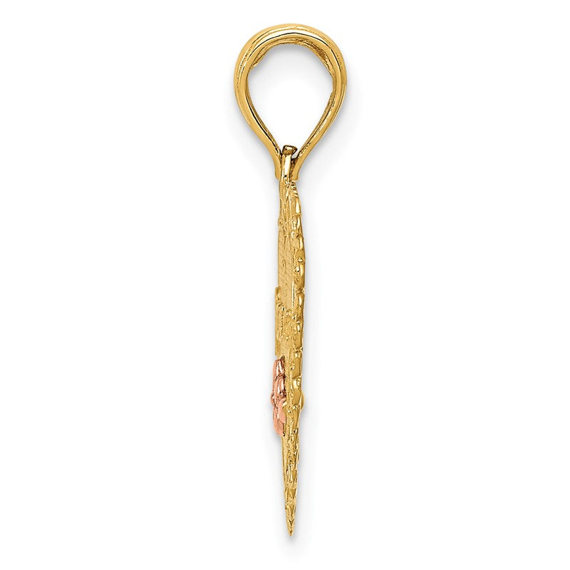 14k Two-Tone GRANDMA Heart with Flower Charm M1805