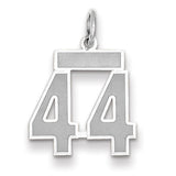 14kw Small Satin Number 44 Charm WSS44