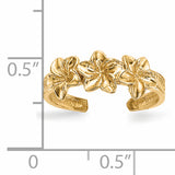 14k Polished Flowers Toe Ring R570