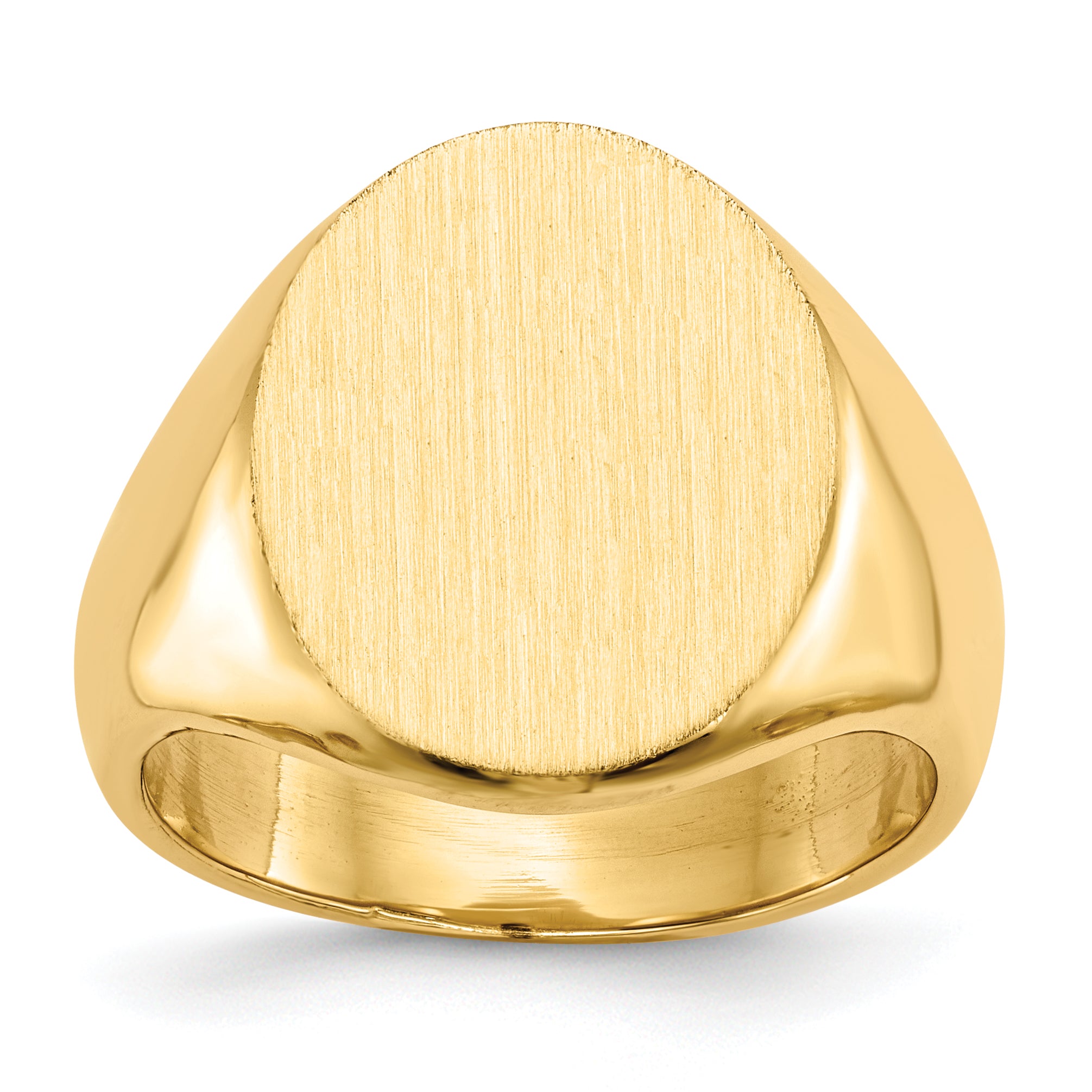 14k 14.0x17.5mm Closed Back Mens Signet Ring RS127