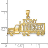 14k I HEART MY TRUCKER Truck Pendant K2819