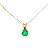 Lady's 14kt Yellow Gold Trillion Emerald Pendant (18")