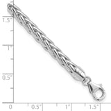14k White Gold Polished 5.00mm Fancy Wheat Chain 8.5 inch Bracelet GB241