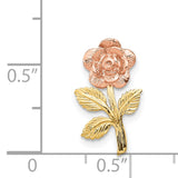 14k Two-tone Mini Pink Rose Flower Chain Slide K1806