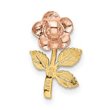 14k Two-tone Mini Pink Rose Flower Chain Slide K1806