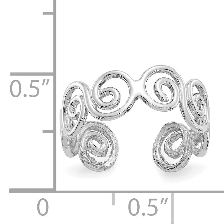 14k White Gold Scroll Toe Ring C2088