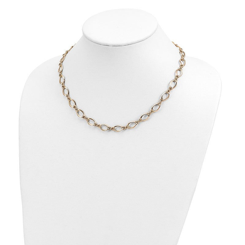 14k Fancy Oval and Twisted Link 18 inch Necklace SF2430