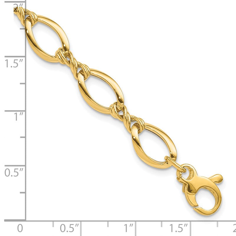 14k Fancy Oval and Twisted Link 18 inch Necklace SF2430