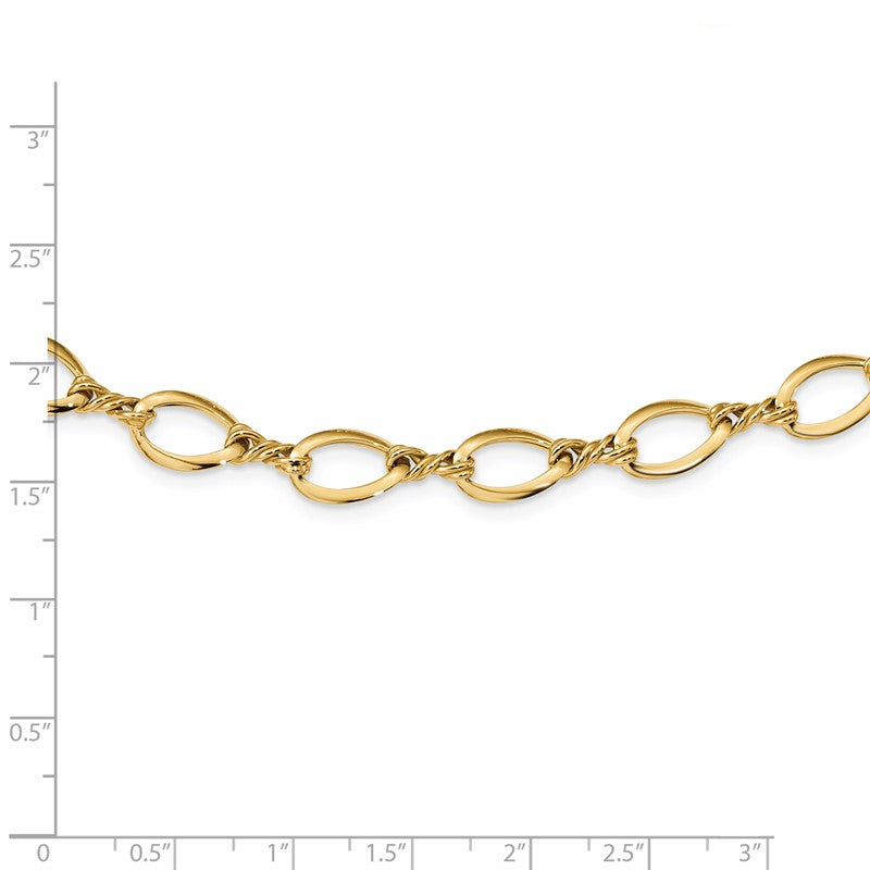 14k Fancy Oval and Twisted Link 18 inch Necklace SF2430