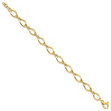 14k Fancy Oval and Twisted Link 18 inch Necklace SF2430
