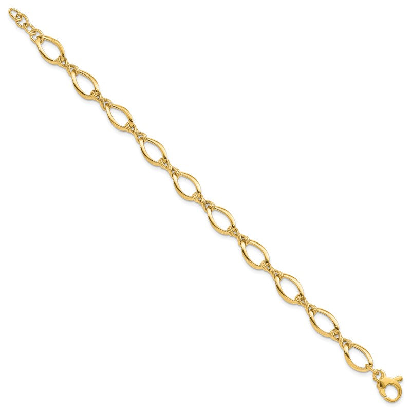 14k Fancy Oval and Twisted Link 18 inch Necklace SF2430
