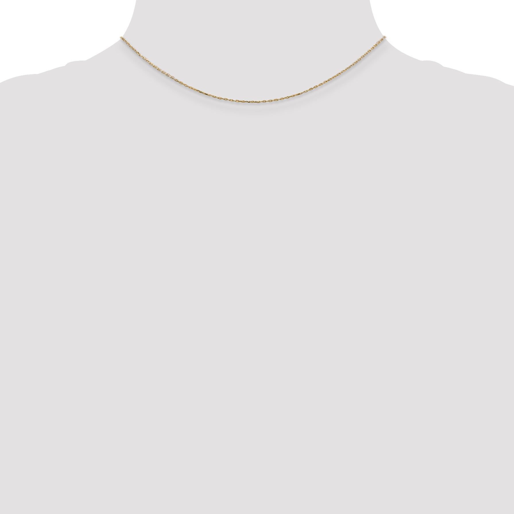 14K 14 inch .8mm Diamond-cut Cable with Lobster Clasp Chain PEN41L