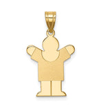 14k The Kids Solid Satin Small Boy Engravable Love Charm XK201