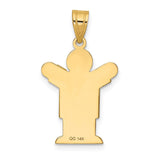 14k The Kids Solid Satin Small Boy Engravable Love Charm XK201