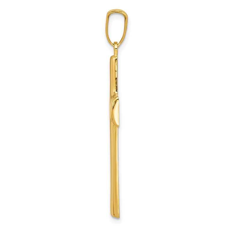 14k Hollow Cross Pendant K1206