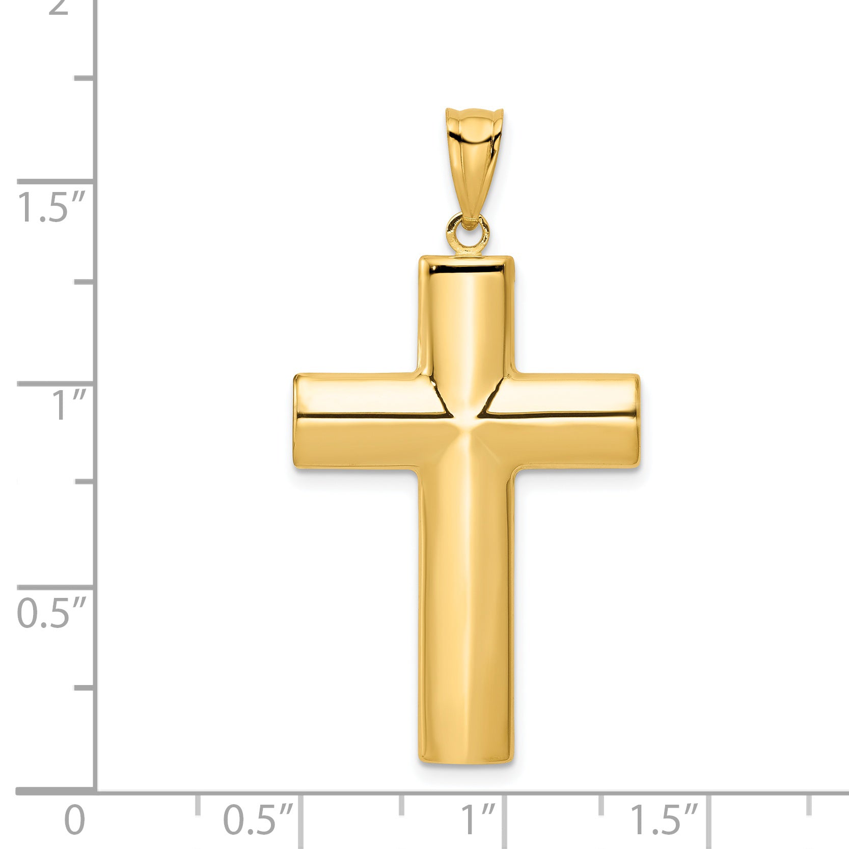 14k Hollow Cross Pendant K1206