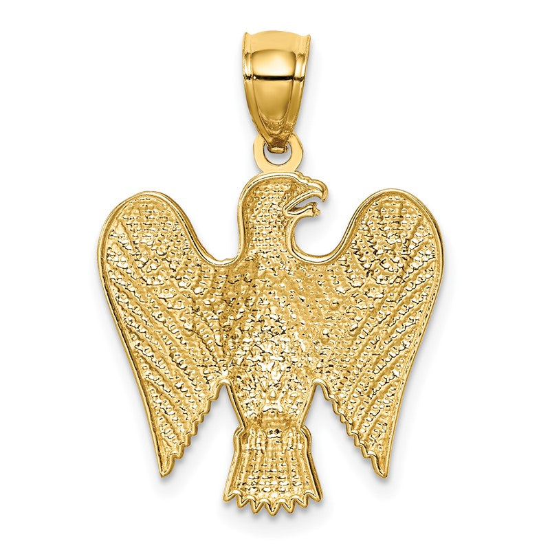 14K and White Rhodium Eagle Pendant C4577