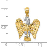 14K and White Rhodium Eagle Pendant C4577