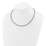 14k White Gold Clasp 1.5mm 16 inch Black Leather Cord Necklace XG251
