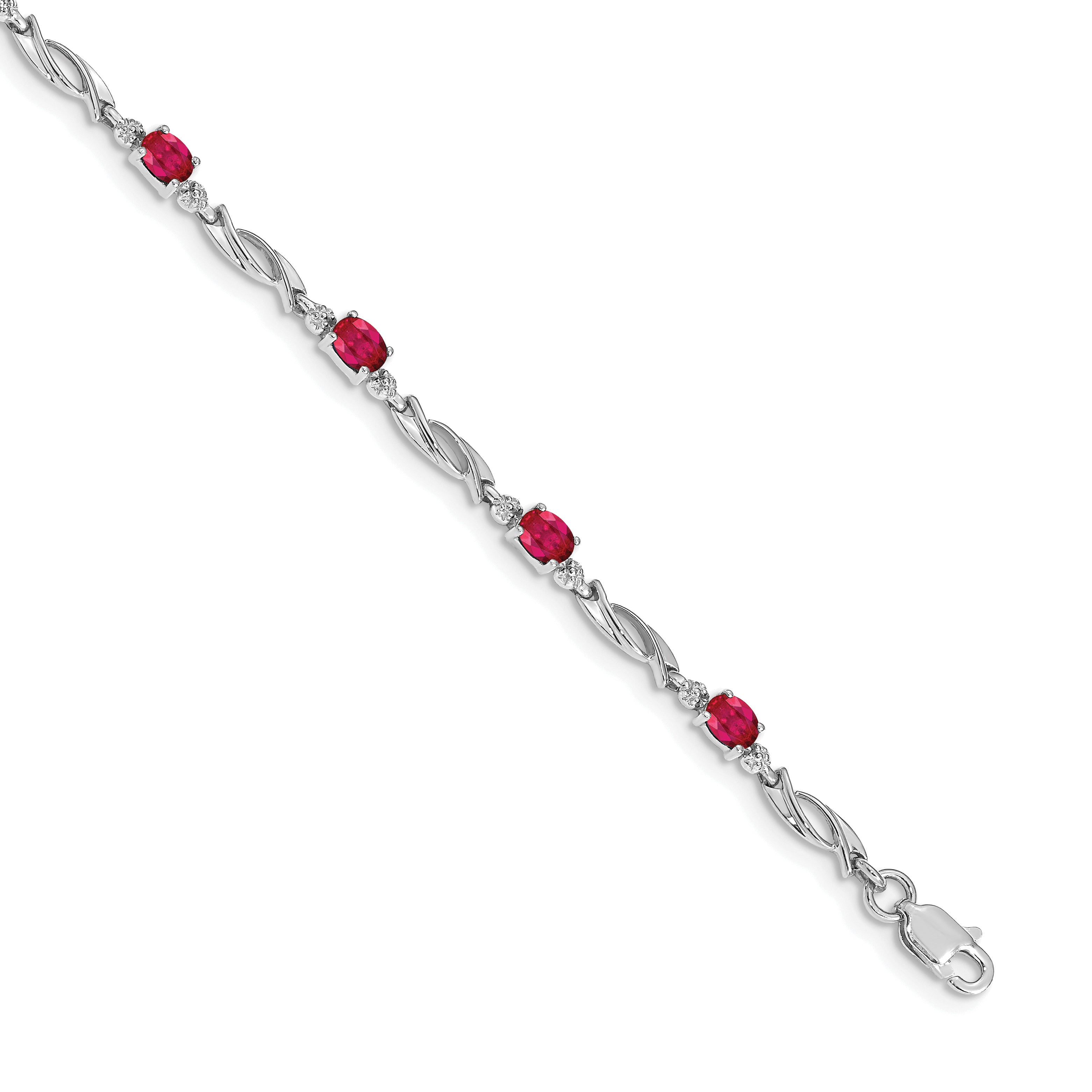 14k White Gold Complete Diamond and Oval Emerald Fancy Link 7.25 inch Bracelet BM4476