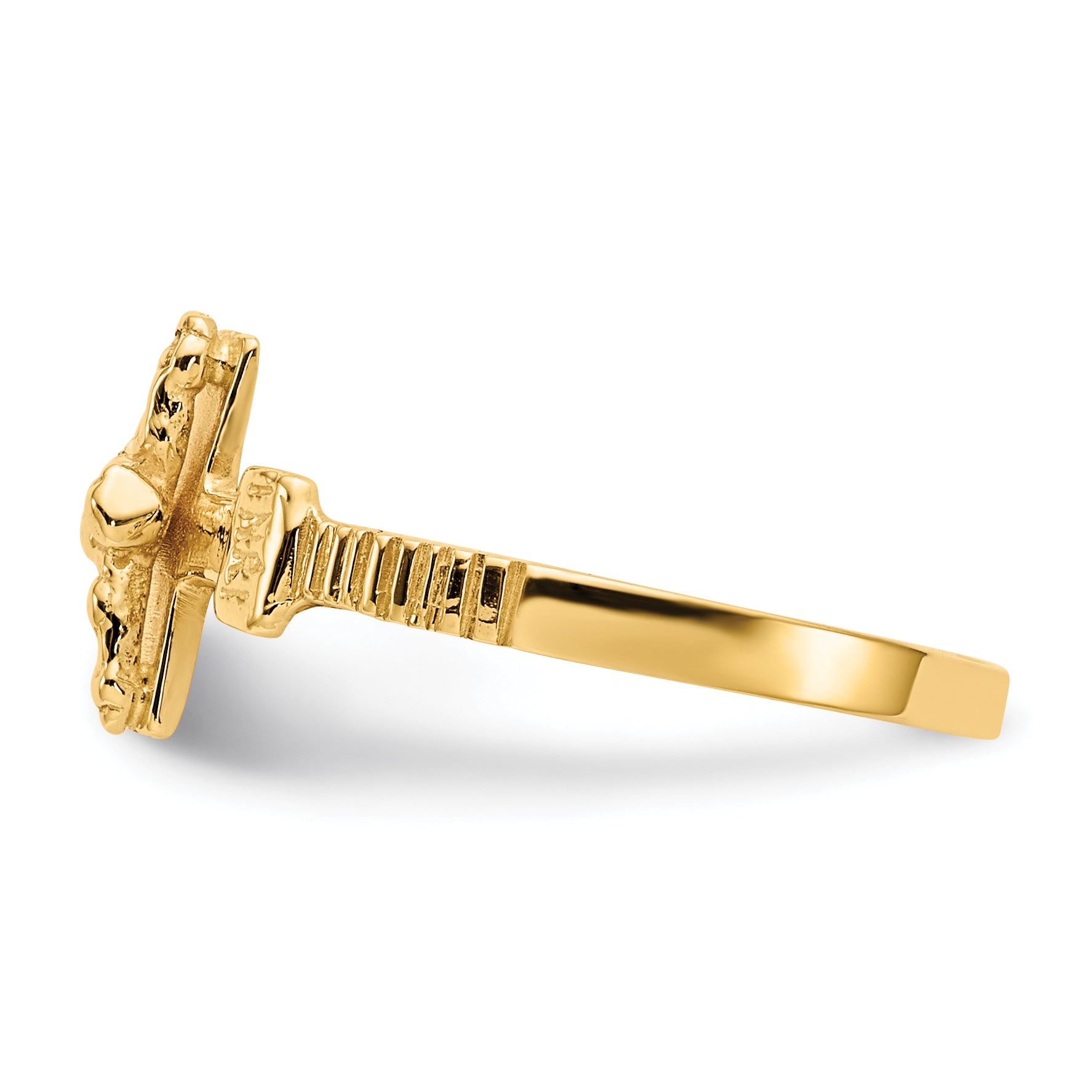 14K Polished Crucifix Ring K5725
