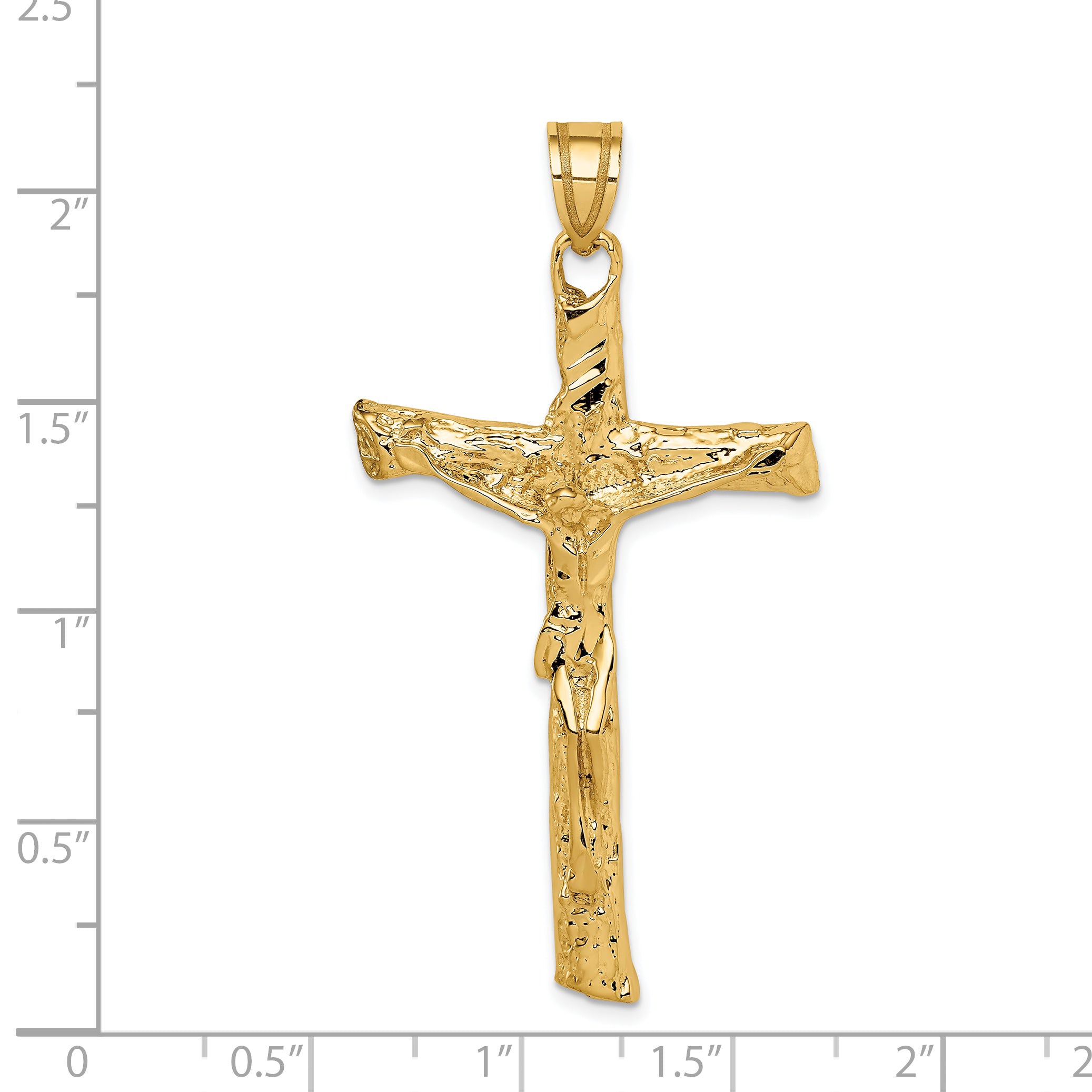 14k Rugged Tree Crucifix Pendant K2183