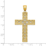 14K and White Rhodium Large Latin Cross Pendant C4216