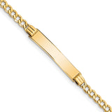 14k Polished Semi-Solid Chain/Solid Plate Cuban Link 25.5x5mm Plate 7 inch ID Bracelet DCID106