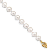 14k 6-7mm White Near-Round Freshwater Cultured Pearl 16 inch Necklace WPN060