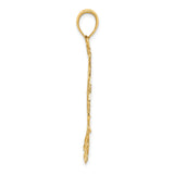 14k and White Rhodium Diamond-cut Filigree Pendant K1547