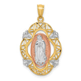 14K Two-tone with White Rhodium Our Lady of Guadalupe Pendant K5646