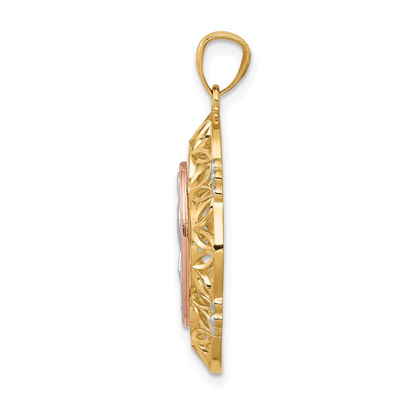 14K Two-tone with White Rhodium Our Lady of Guadalupe Pendant K5646