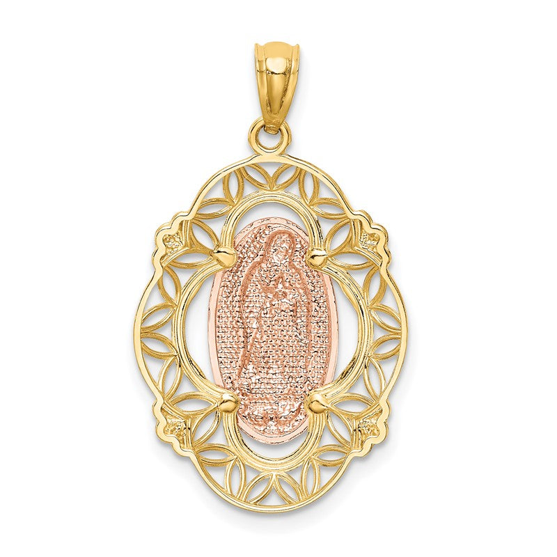 14K Two-tone with White Rhodium Our Lady of Guadalupe Pendant K5646