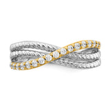 14k Two-tone 1/4 carat Diamond Fancy 3-Strand Ring RM3857