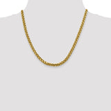 14K 18 inch 5mm Semi-Solid Diamond-cut Wheat with Lobster Clasp Chain BC186