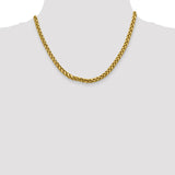 14K 18 inch 5mm Semi-Solid Diamond-cut Wheat with Lobster Clasp Chain BC186