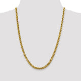 14K 18 inch 5mm Semi-Solid Diamond-cut Wheat with Lobster Clasp Chain BC186