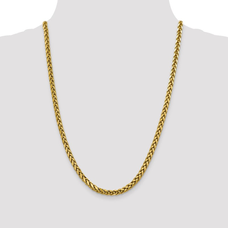 14K 18 inch 5mm Semi-Solid Diamond-cut Wheat with Lobster Clasp Chain BC186