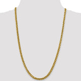 14K 18 inch 5mm Semi-Solid Diamond-cut Wheat with Lobster Clasp Chain BC186
